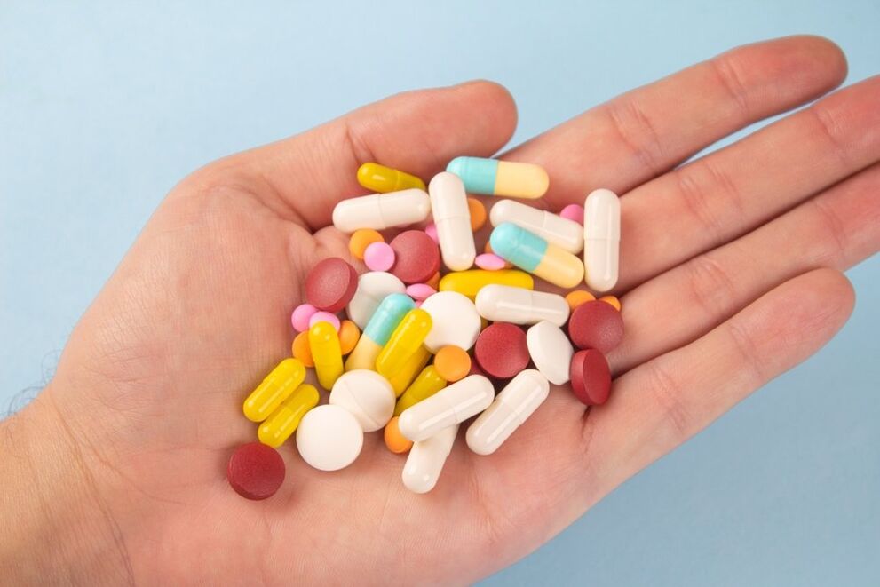 Diversos medicamentos para el tratamiento de la inflamación de la glándula prostática.